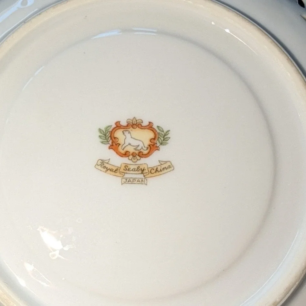 Vintage Royal Sealy China Pink Rose Lusterware Footed Teacup‎ and Saucer Japan
